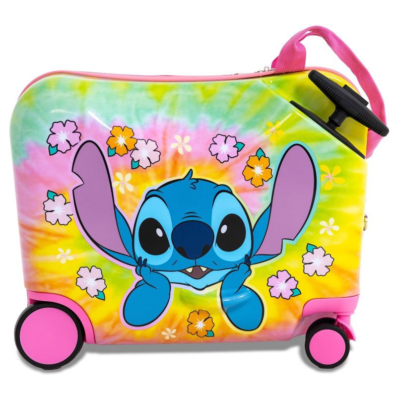 slide 3 of 8, Disney Stitch Checked Hardside Ride on Luggage - Stitch, 1 ct