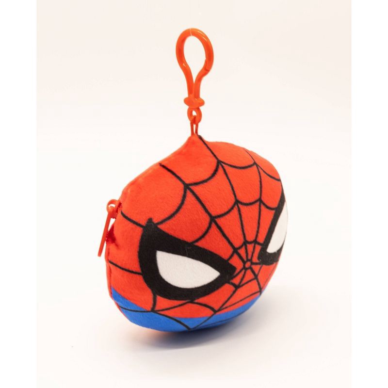 slide 2 of 5, Spider-Man Face Plush Keychain - Red, 1 ct