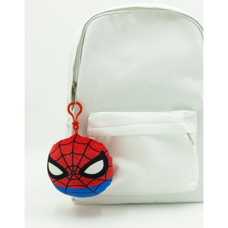 slide 4 of 5, Spider-Man Face Plush Keychain - Red, 1 ct
