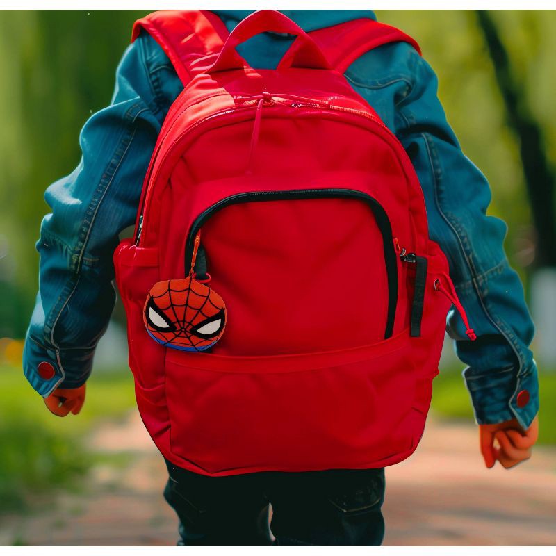 slide 5 of 5, Spider-Man Face Plush Keychain - Red, 1 ct