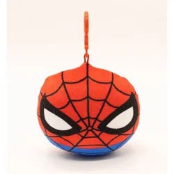 Spider-Man Face Plush Keychain - Red