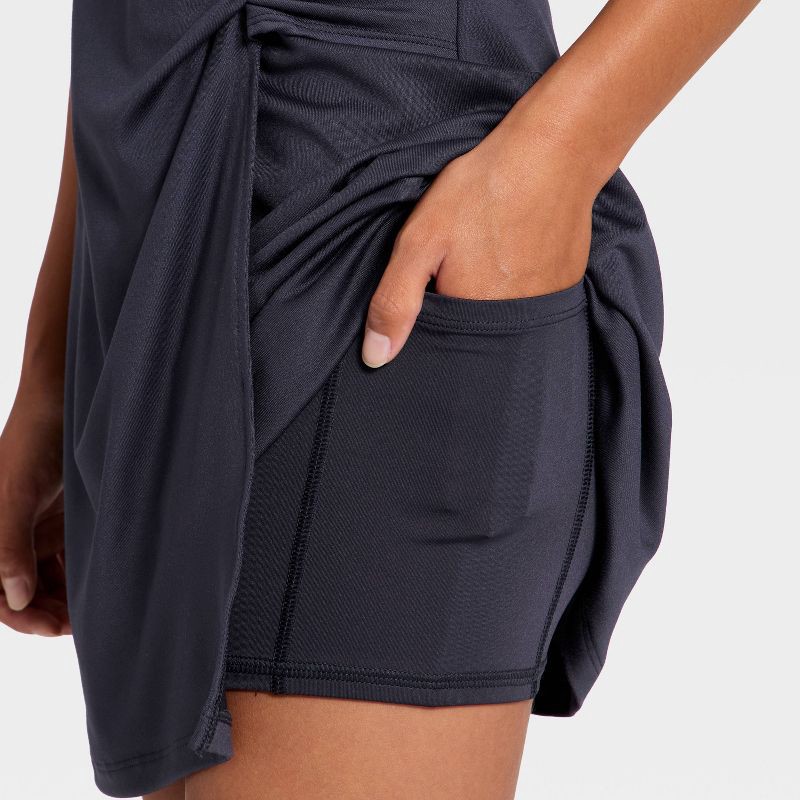 slide 3 of 3, Girls' Active Twist Dress - All In Motion™ Navy Blue XS, 1 ct