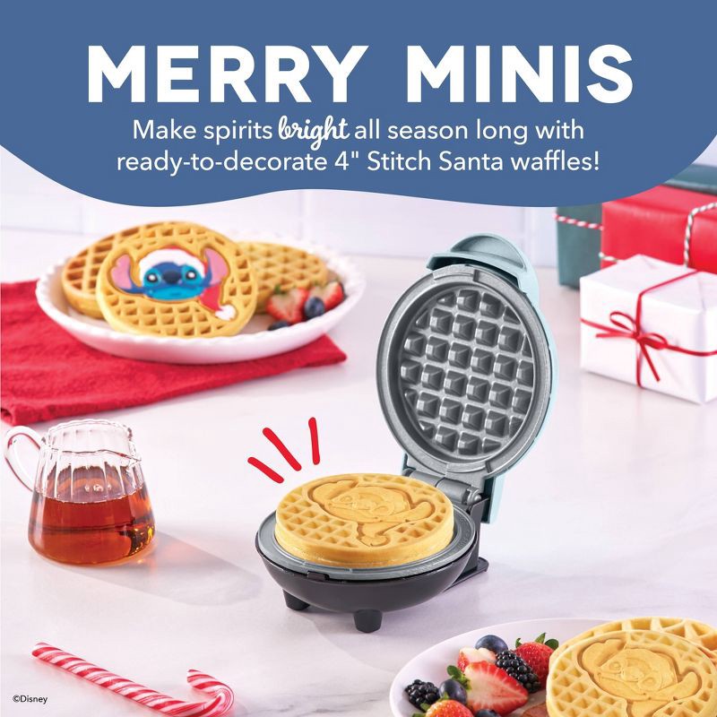 slide 3 of 7, Disney Dash Stitch Santa Mini Waffle Maker, 1 ct