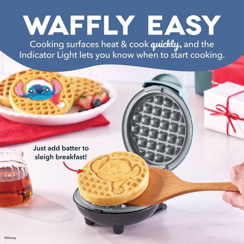 slide 5 of 7, Disney Dash Stitch Santa Mini Waffle Maker, 1 ct