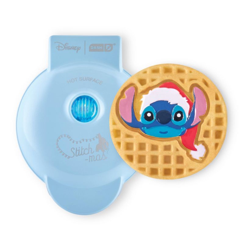 slide 1 of 7, Disney Dash Stitch Santa Mini Waffle Maker, 1 ct