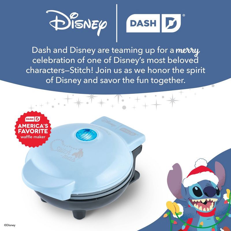 slide 7 of 7, Disney Dash Stitch Santa Mini Waffle Maker, 1 ct