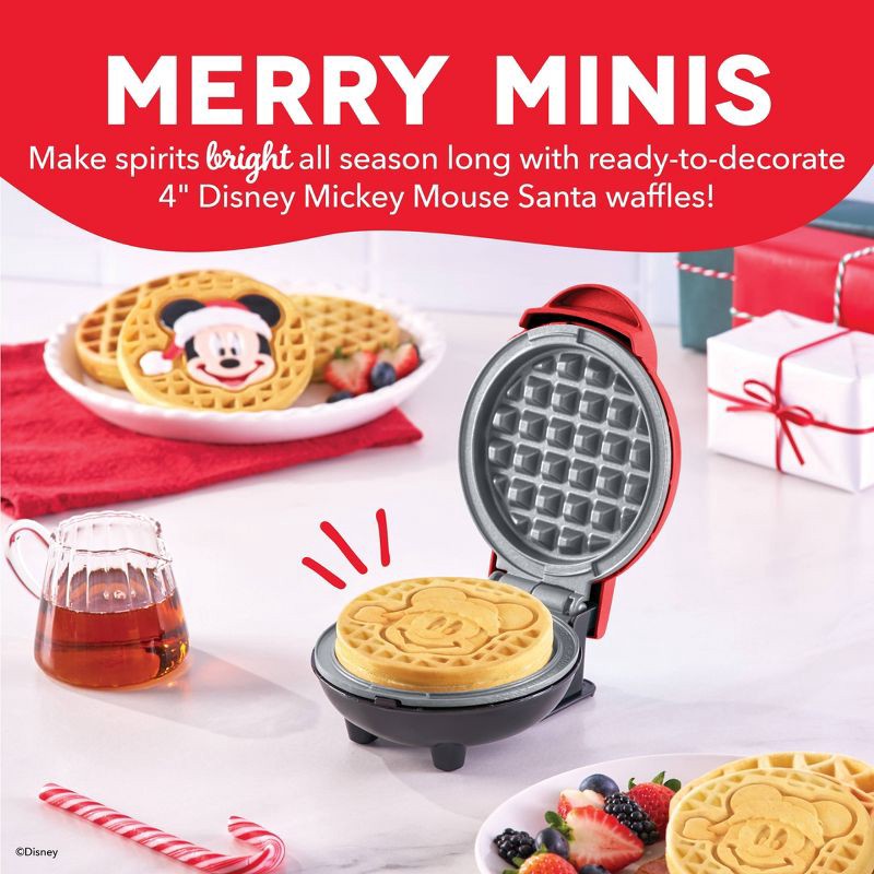 slide 3 of 7, Disney Dash Mickey Mouse Santa Mini Waffle Maker, 1 ct