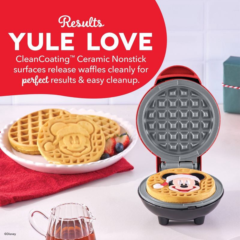slide 4 of 7, Disney Dash Mickey Mouse Santa Mini Waffle Maker, 1 ct