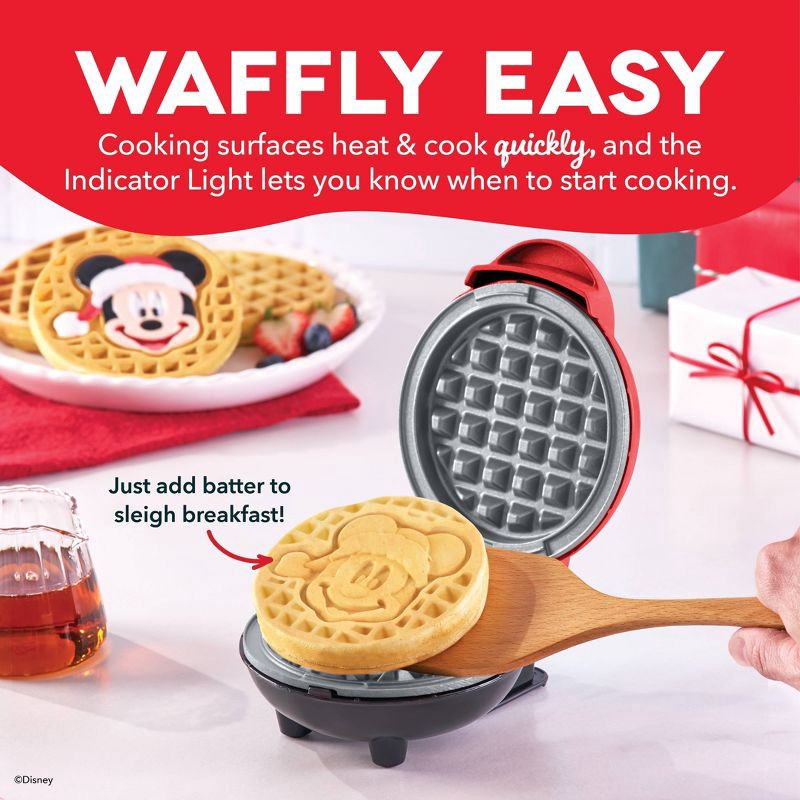 slide 5 of 7, Disney Dash Mickey Mouse Santa Mini Waffle Maker, 1 ct