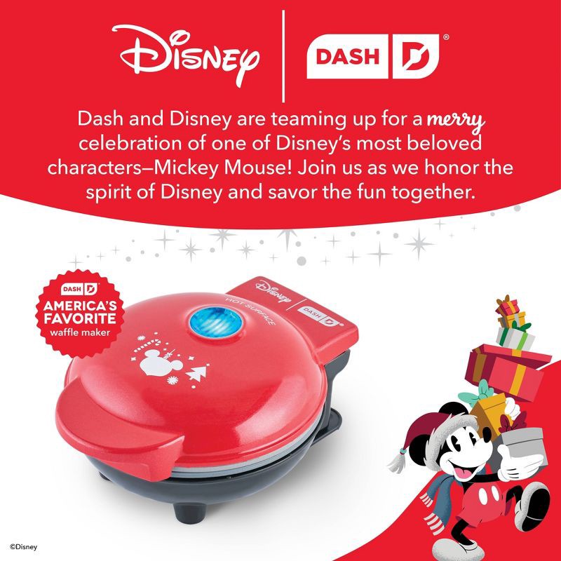 slide 7 of 7, Disney Dash Mickey Mouse Santa Mini Waffle Maker, 1 ct