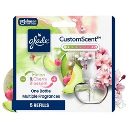 Glade Custom Scent Oil Diffuser Customizable Home Fragrance Plug In Refills - Melon + Cherry Blossom - 3.35 fl oz/5pk