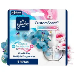 Glade Custom Scent Oil Diffuser Customizable Home Fragrance Plug In Refills - Frosted Eucalyptus + Waterlily - 3.35 fl oz/5pk