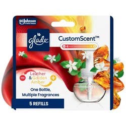 Glade Custom Scent Oil Diffuser Customizable Home Fragrance Plug In Refills - Leather + Golden Amber - 3.35 fl oz/5pk
