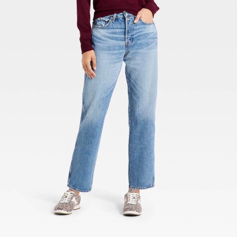 slide 1 of 5, Women's Mid-Rise Boyfriend Jeans - Universal Thread™ Vintage Light Wash 16, 1 ct