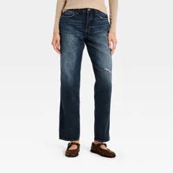 Women's Mid-Rise Boyfriend Jeans - Universal Thread™ Dark Blue 6