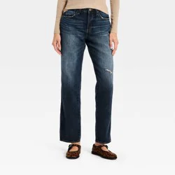 Women's Mid-Rise Boyfriend Jeans - Universal Thread™ Dark Blue 10