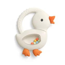 Itzy Ritzy Bitzy Shake Silicone Baby Teether with Rattle - Goose