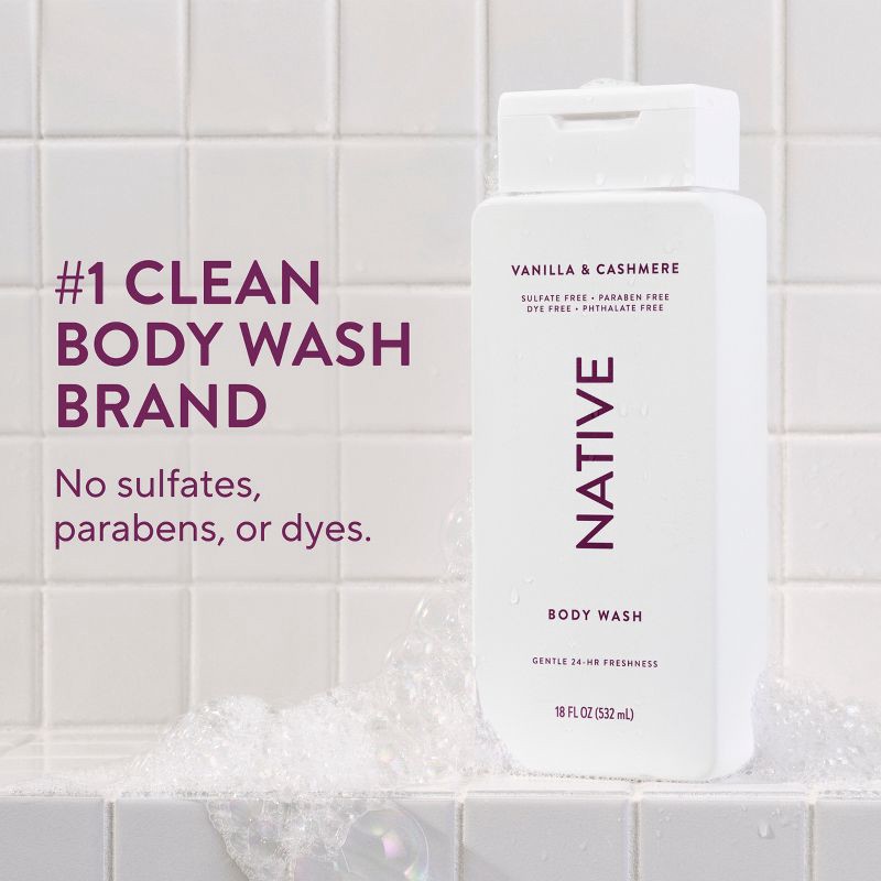 slide 2 of 12, Native Body Wash - Vanilla & Cashmere - 18 fl oz, 18 fl oz