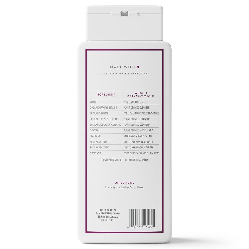 slide 12 of 12, Native Body Wash - Vanilla & Cashmere - 18 fl oz, 18 fl oz