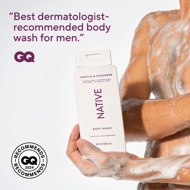 slide 6 of 12, Native Body Wash - Vanilla & Cashmere - 18 fl oz, 18 fl oz
