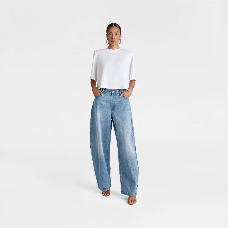slide 3 of 3, KBB by KAHLANA Women's Mid-Rise 'The Barrel Leg Jean' - Vintage Wash 8, 1 ct