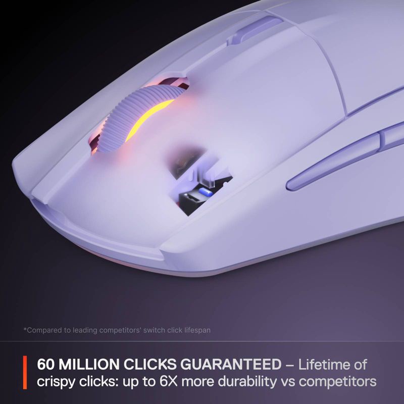 slide 5 of 7, SteelSeries Rival 3 Wireless Gaming Mouse - Lavender, 1 ct