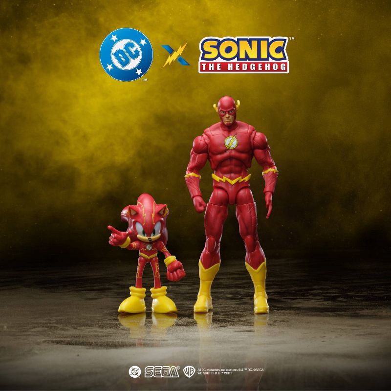 slide 1 of 3, DC X Sonic the Hedgehog Sonic and The Flash Action Figure, 1 ct