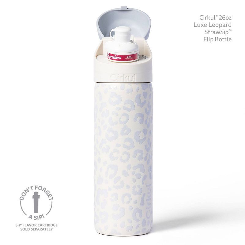 slide 2 of 11, Cirkul Luxe Leopard StrawSip Flip Bottle - 26oz, 26 oz