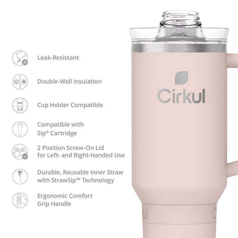 slide 2 of 8, Cirkul Blush Pink All-Day StrawSip Tumbler - 40oz, 40 oz