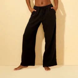 Women's Gauze Swim Cover Up Pants - Shade & Shore™ Black S