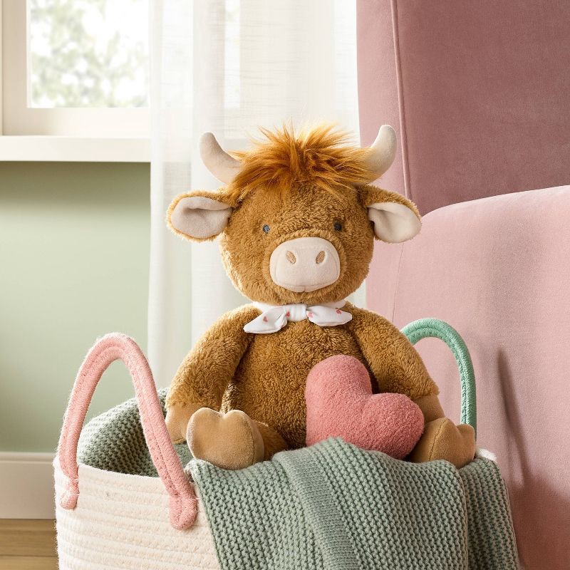 slide 2 of 3, Cow Plush Stuffed Animal Toy with Detachable Rattle - Cloud Island™, 1 ct