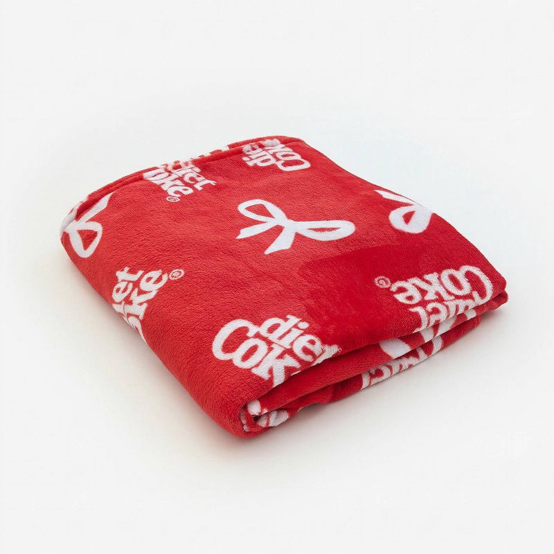 slide 1 of 3, 51"x63" Diet Coke Plush Throw Blanket Red, 1 ct