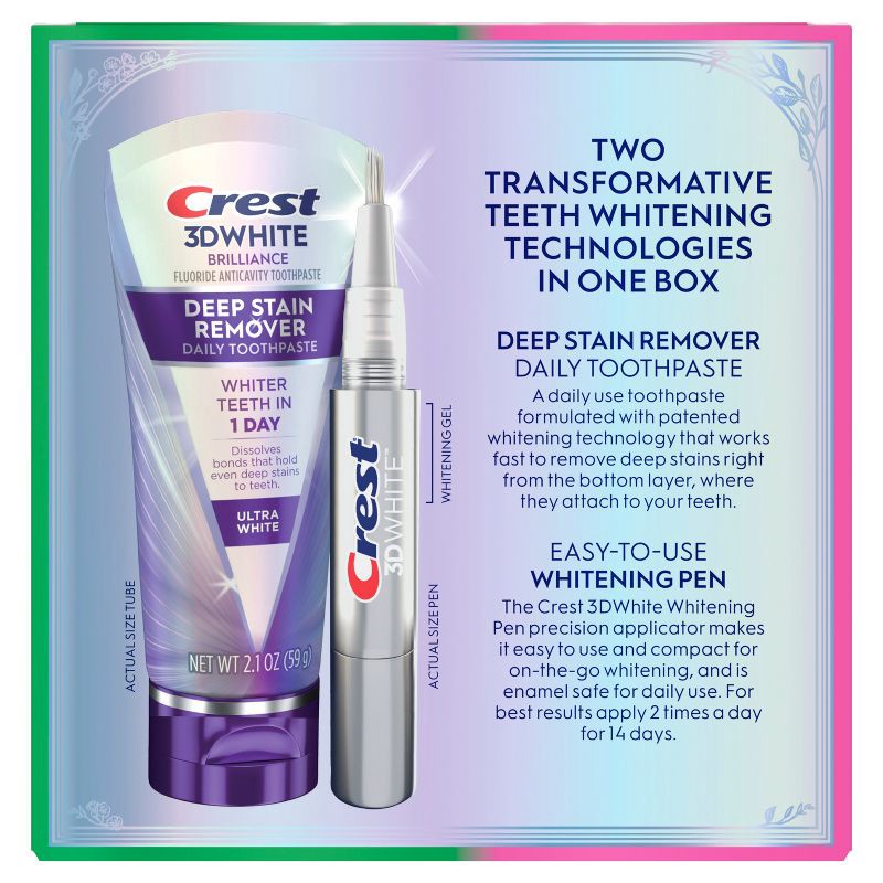 slide 2 of 9, Crest Wicked Deep Stain Remover Toothpaste and 3D Whitening Pen - 2.1oz, 2.1 oz