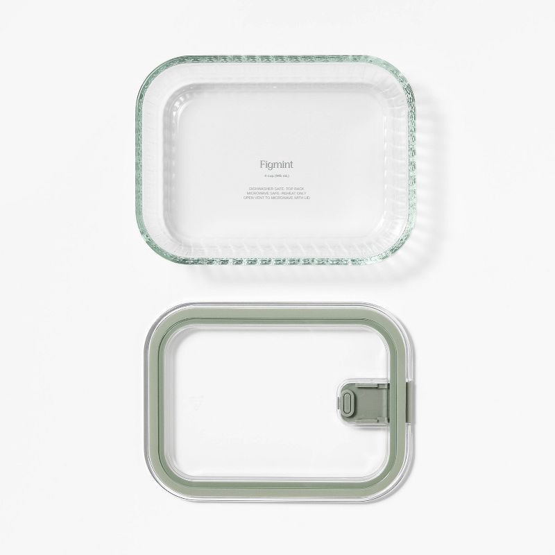 slide 3 of 4, 4c Rectangle Glass Meal Prep Food Storage Container - Figmint™, 1 ct