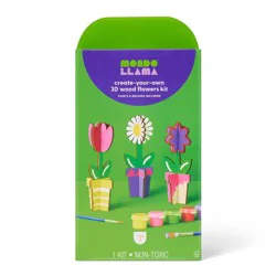 3ct Wood 3D Flowers Painting Craft Activity Kit - Mondo Llama™