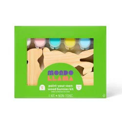 Easter Craft 3ct Wood Bunnies Painting Activity Kit - Mondo Llama™