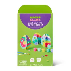Easter Craft 3ct Wood 3D Eggs Painting Activity Kit - Mondo Llama™