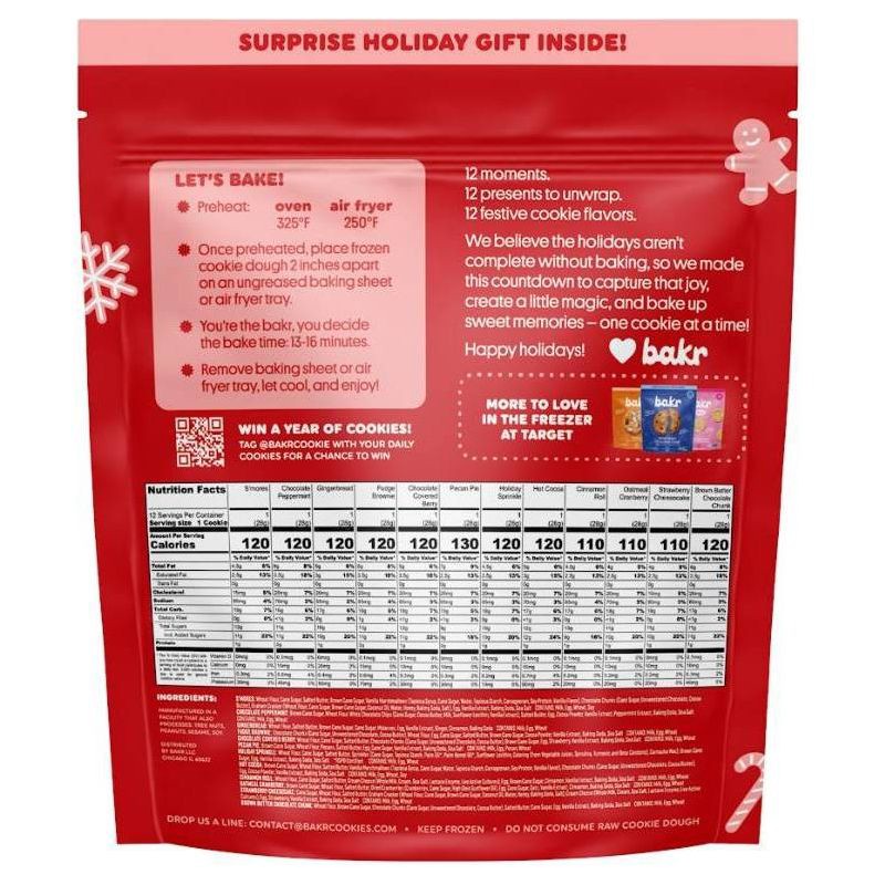 slide 5 of 5, BAKR Countdown Calendar Frozen Cookie Variety Pack - 12oz/12ct, 12 ct; 12 oz