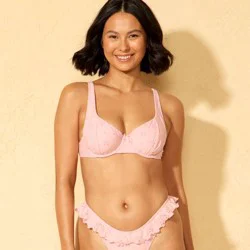 Women's Eyelet Underwire Bikini Top - Wild Fable™ Light Pink XXS