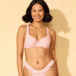 Women's Eyelet Underwire Bikini Top - Wild Fable™ Light Pink M