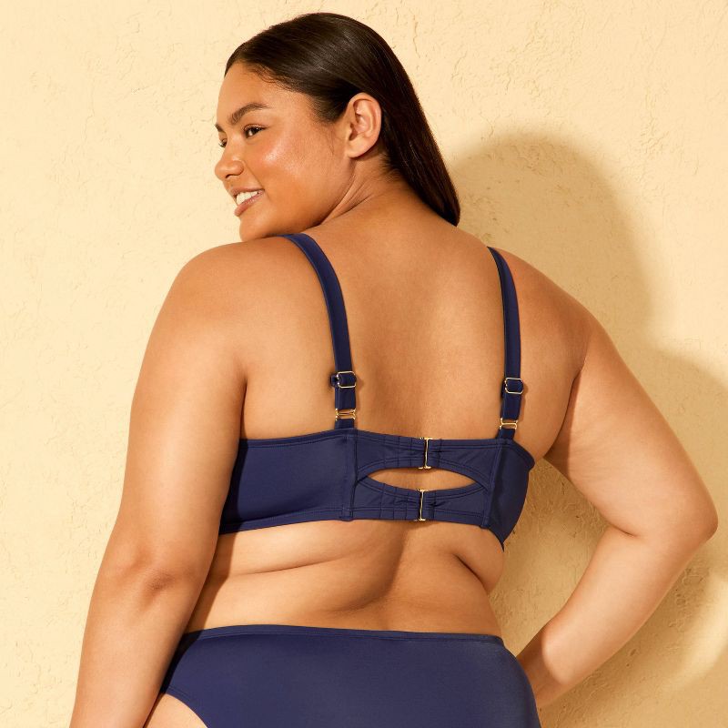 slide 2 of 3, Women's Smocked Underwire Bikini Top - Wild Fable™ Navy Blue 14, 1 ct