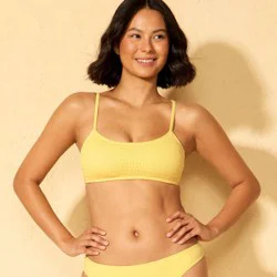 Women's Smocked Bralette Bikini Top - Wild Fable™ Yellow XXS