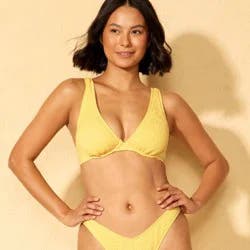 Women's Smocked Underwire Bikini Top - Wild Fable™ Yellow S