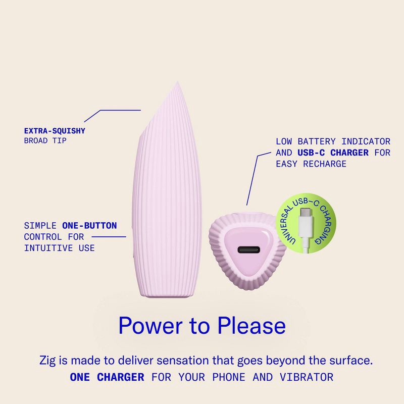 slide 8 of 16, Dame Zig Squishy Bullet Travel, Waterproof, and USB-C Rechargeable Vibrator, 1 ct