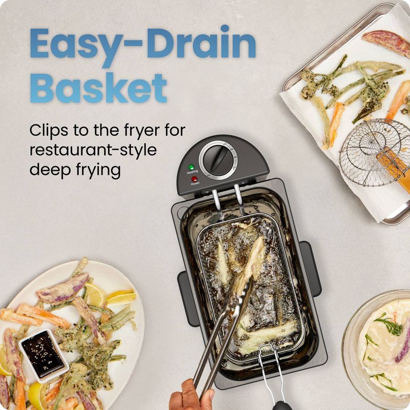 slide 3 of 6, Chefman 3.2qt Stainless Steel Deep Fryer, 3.2 qt