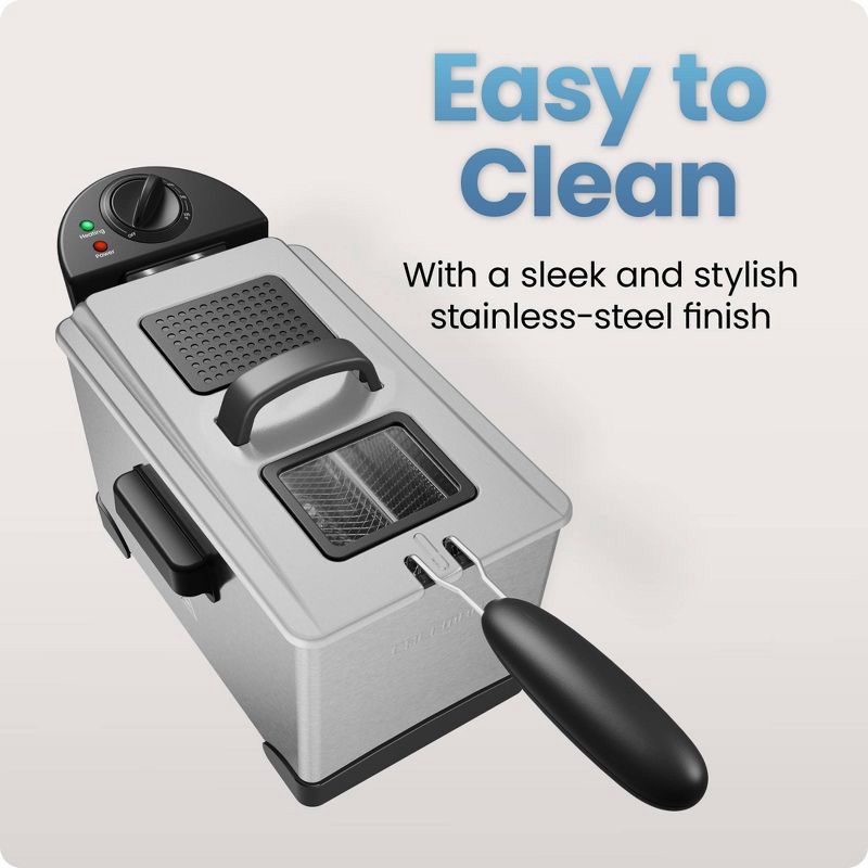 slide 6 of 6, Chefman 3.2qt Stainless Steel Deep Fryer, 3.2 qt