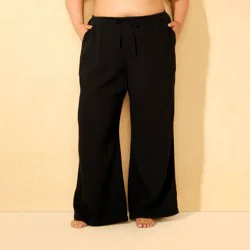Women's Gauze Swim Cover Up Pants - Shade & Shore™ Black 3X