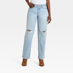 Women's Western Low-Rise Baggy Jeans - Universal Thread™ Blue Denim 10