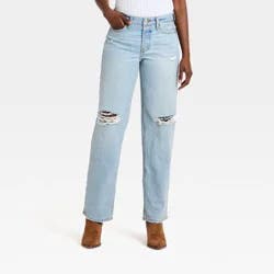 Women's Western Low-Rise Baggy Jeans - Universal Thread™ Blue Denim 14