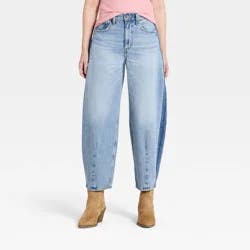 Women's Side Seam High-Rise Easy Barrel Jeans - Universal Thread™ Blue 16